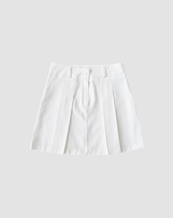 classic low waist cotton pleated mini skirt